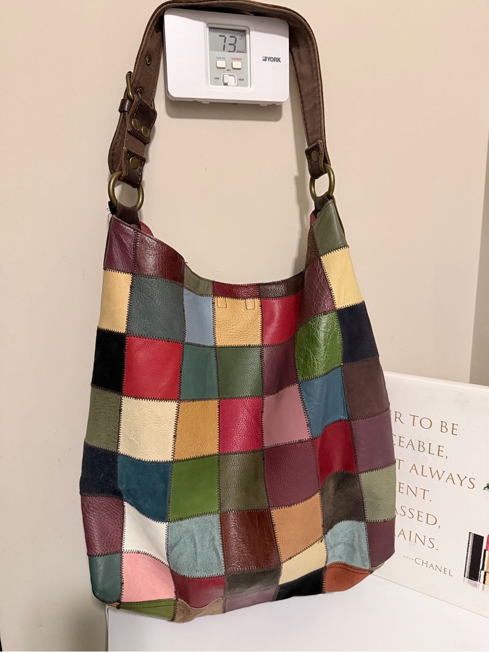 Lucky Brand Multicolor Patchwork Leather Shoulder Bag - vintage Ugly Betty